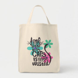 Bolsa Tote O tempo gasto com gatos nunca é desperdiçado. Dive