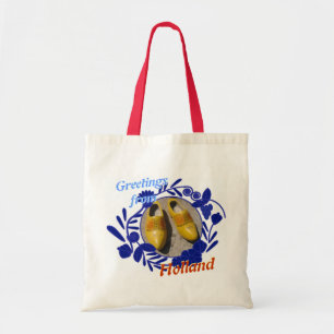 Bolsa Tote O teste padrão azul de Delft obstrui cumprimentos