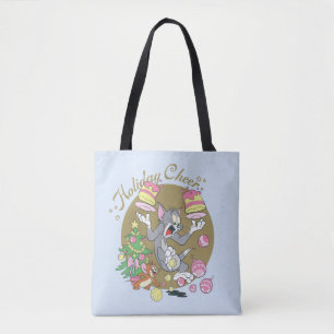 Bolsa Tote O Tom e o Jerry Holiday Animam-se
