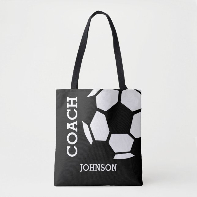 Bolsa Tote O treinador do futebol personalizado ostenta o (Frente)