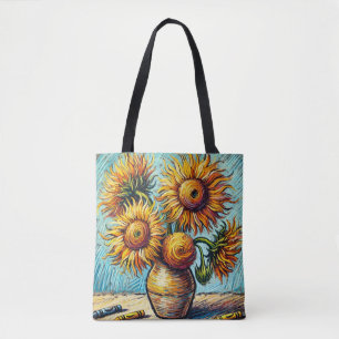 Bolsa Tote O Três Girassol Por Vincent Van Gogh Design 2