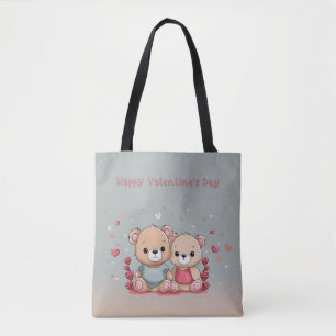 Bolsa Tote O Ursinho de desenho bonito abre o dia do Namorado