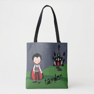 Bolsa Tote O Vampiro Garoto de Halloween Personalizado