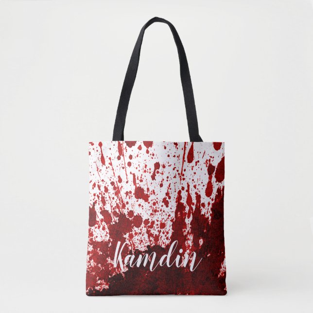 Bolsa Tote O vampiro Gothi personalizado Splatter de Sangue T (Frente)