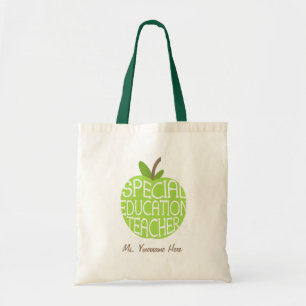 Bolsa Tote O verde Apple do professor do ensino especial