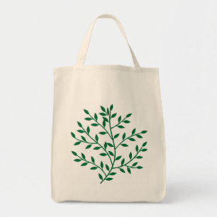 Bolsa Tote O verde deixa a decoração verde da folha do ramo