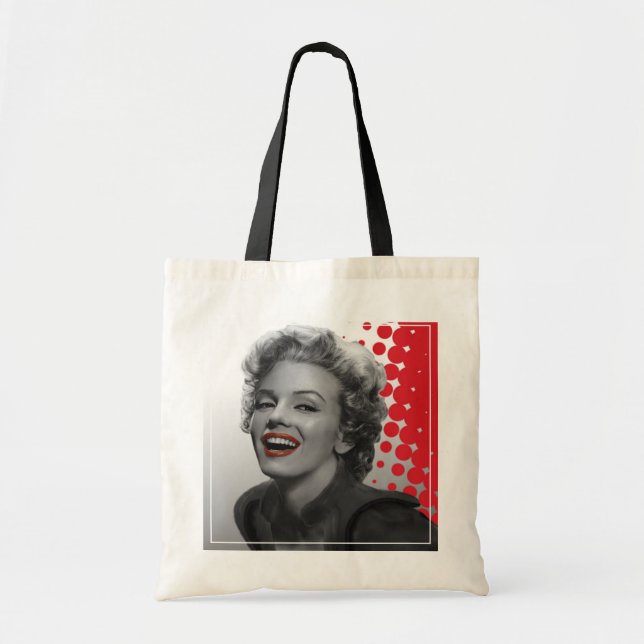 Bolsa Tote O vermelho pontilha Marilyn (Frente)