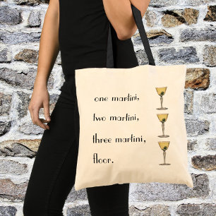 Bolsa Tote O vintage bebe bebidas, cocktail da azeitona de