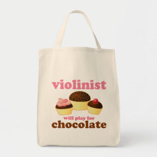 Bolsa Tote O violinista jogará para o chocolate