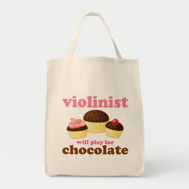 Bolsa Tote O violinista jogará para o chocolate (Frente)