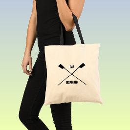 Bolsa Tote Oar inspirador, slogan remo cruzado