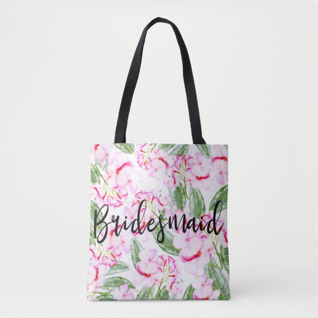 Bolsa Tote Oásis Botânico Tropical Verde Rosa DAMAS DE HONRA (Frente)