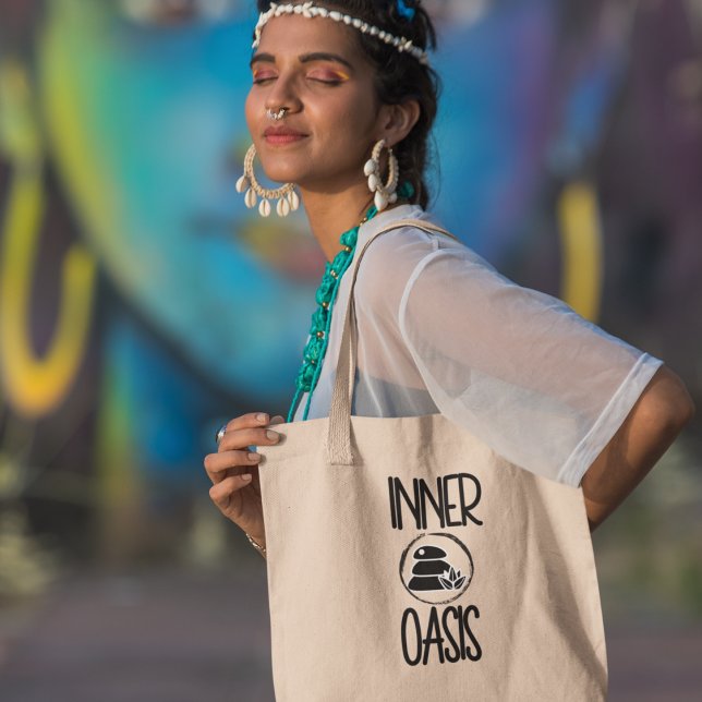 Bolsa Tote Oásis Interior Yoga Meditação Espiritual Boho (Shop now and find your inner peace on the go!)