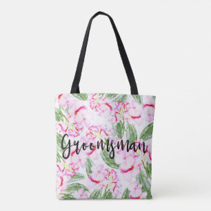 Bolsa Tote Oásis Tropical Botânico Rosa Verde GROOMSMAN