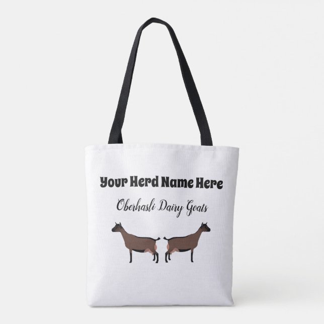 Bolsa Tote Oberhasli Dairy Goat Personalizado (Verso)