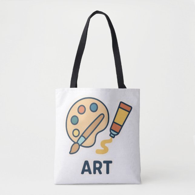 Bolsa Tote Objeto de Arte - Paleta de Tinta e Pincel (Frente)