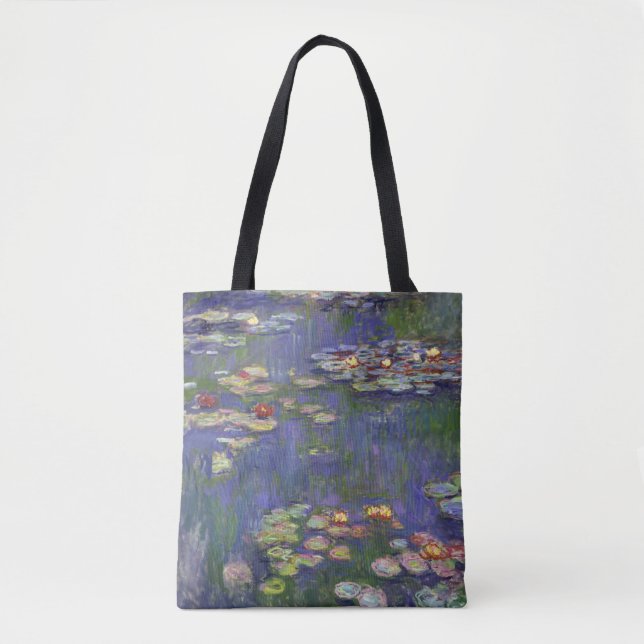 Bolsa Tote Obra-Prima de Lírios de Água de Monet (Frente)