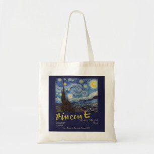 Bolsa Tote Obra-Prima Vintage Azul Noite Estrelada de Van Gog