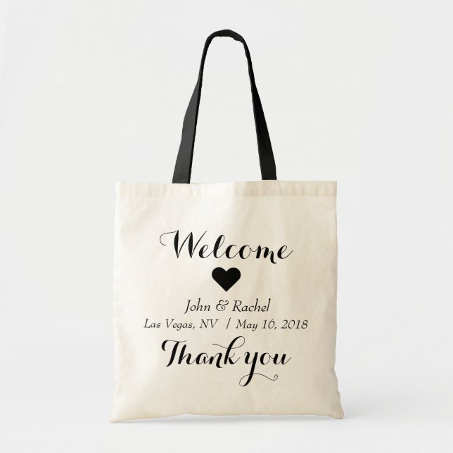 Bolsa Tote Obrigado bem-vindo você saco do casamento (Frente)