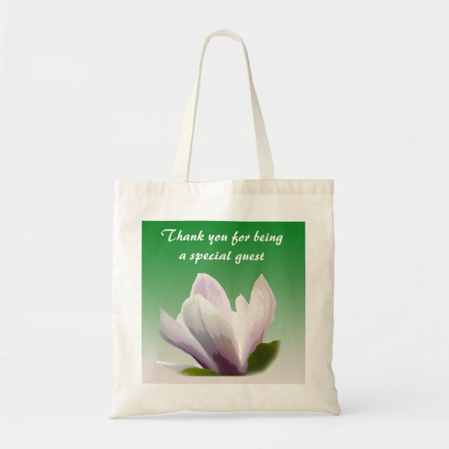 Bolsa Tote obrigado de flor primavera magnolia (Frente)