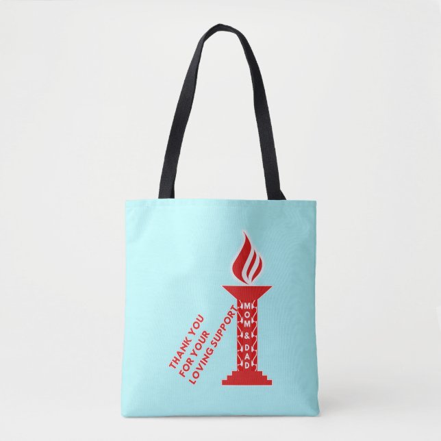 Bolsa Tote Obrigado, mãe e Pai, pelo seu amável apoio (Frente)