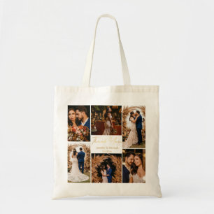 Bolsa Tote obrigado moderno você 6 fotos ouro de casamento co