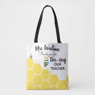 Bolsa Tote Obrigado para o professor do saco da abelha da