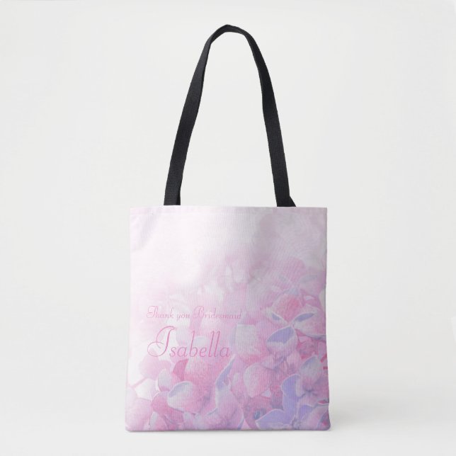 Bolsa Tote Obrigado personalize hydrangea rosa tosmosa (Frente)
