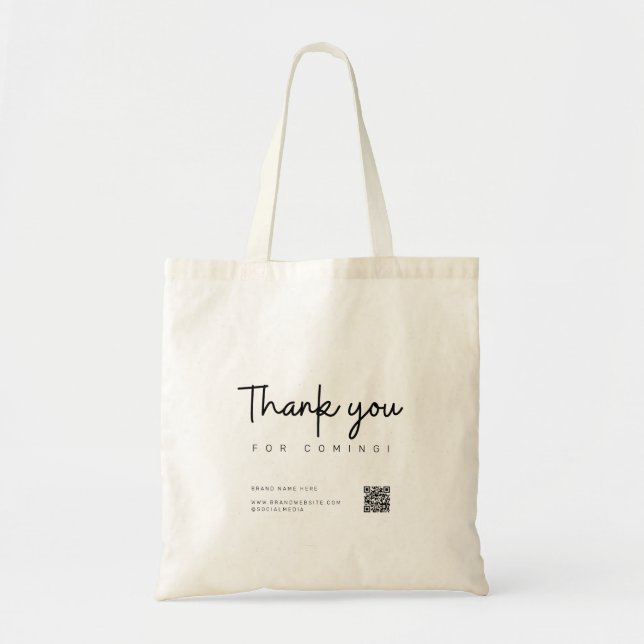Bolsa Tote Obrigado Pop Para Aumentar o Código QR de Promoção (Frente)