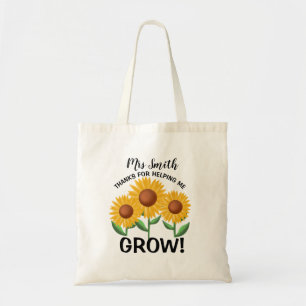 Bolsa Tote Obrigado por nos ajudar a cultivar o girassol amar