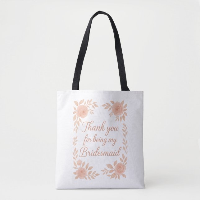 Bolsa Tote Obrigado por ser minha dona de ponte - Bridesmaid. (Frente)