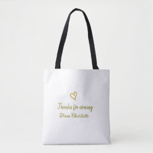 Bolsa Tote obrigado por vir adicionar nome mensagem texto cor