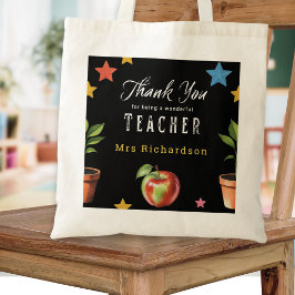 Bolsa Tote Obrigado Professor Quadro Negro Maçã Personalizado