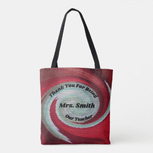 Bolsa Tote Obrigado Red Swirl - Apreciação do Professor Artís