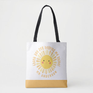 Bolsa Tote Obrigado sunshine você professora elegante moderna