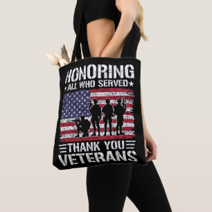 Bolsa Tote Obrigado Veteranos Presente Patriótico de Serviço 