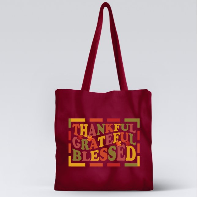 Bolsa Tote Obrigados Dando Designs Gratos, Gratos, Abençoados (Criador carregado)