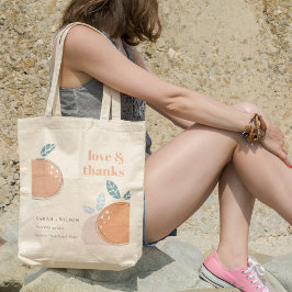 Bolsa Tote Obrigados De Casamento De Fruta Abstrato Laranja F