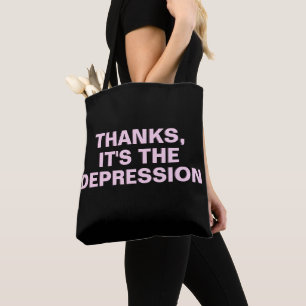 Bolsa Tote Obrigados É o slogan Sarcástico Rosa de Depressão