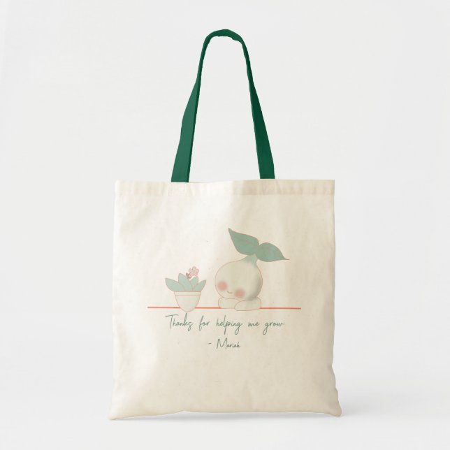 Bolsa Tote obrigados para me ajudar a cultivar plantas verdes (Frente)