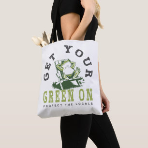 Bolsa Tote Obtenha seu verde com uma citação amigável do Sapo
