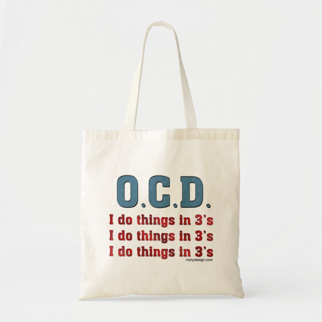 Bolsa Tote OCD I faz coisas em 3 (Frente)