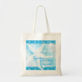 Bolsa Tote Ocean Blue Starfish Bridesmaids Presente