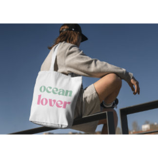 Bolsa Tote Ocean Lover Feminina Fresca Verde e Rosa