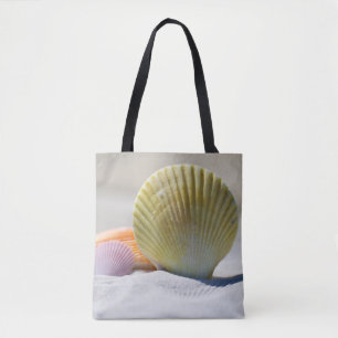 Bolsa Tote Ocean Seashell na Design da praia costeira