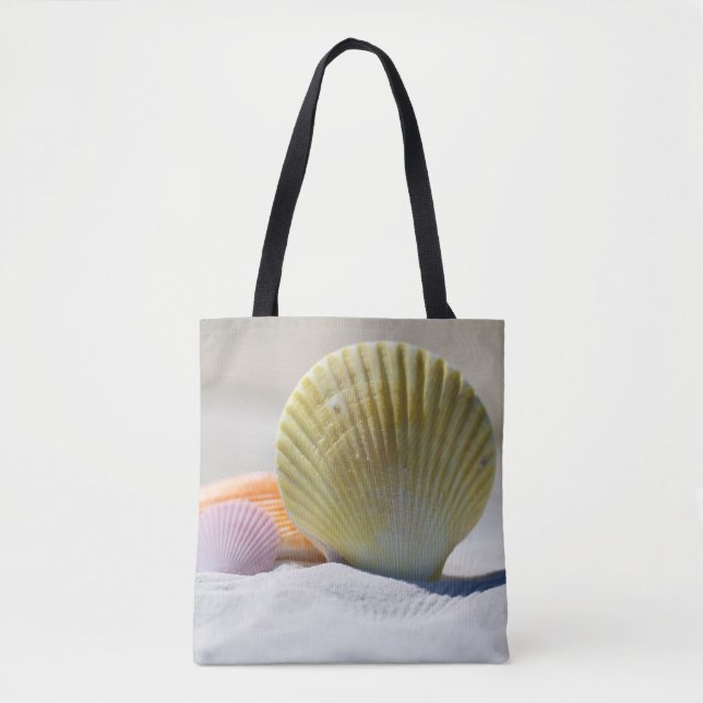 Bolsa Tote Ocean Seashell na Design da praia costeira (Frente)