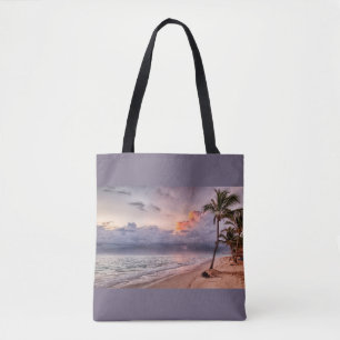 Bolsa Tote Ocean Waves Sandy Beach Sunset