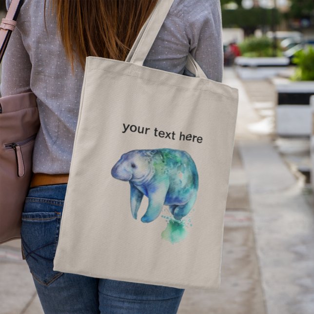Bolsa Tote Oceanic Whisper Manatee, personalizado (Criador carregado)