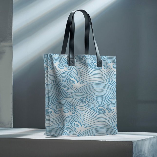 Bolsa Tote oceano de ondas de vento (Criador carregado)