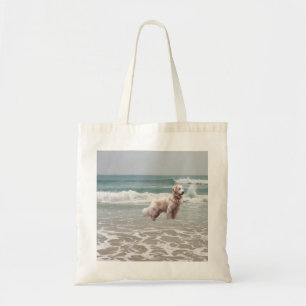 Bolsa Tote Oceano do golden retriever na sacola do movimento